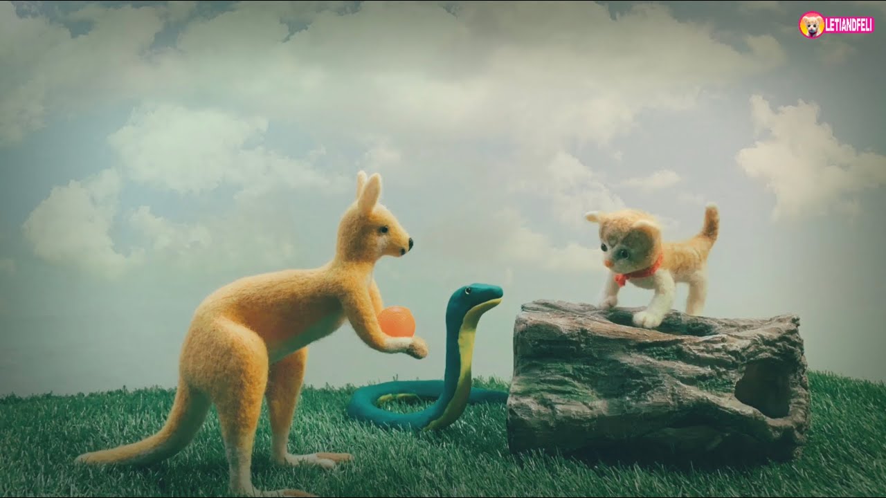 Kisah Kitty: Kitty Kucing Mencari Teman - Ular - Kangguru - Stop Motion - Needle Felting