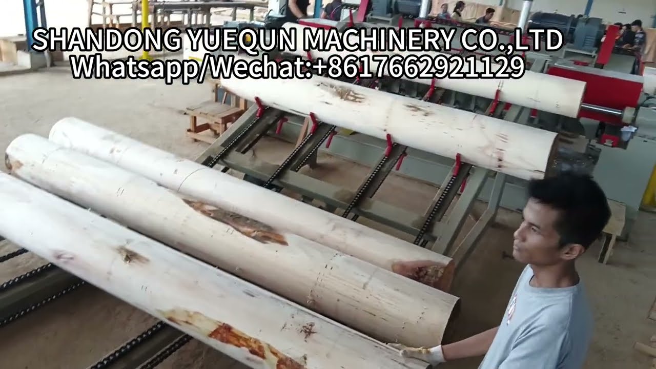 Indonesia customer. Plywood Veneer Peeling Line.