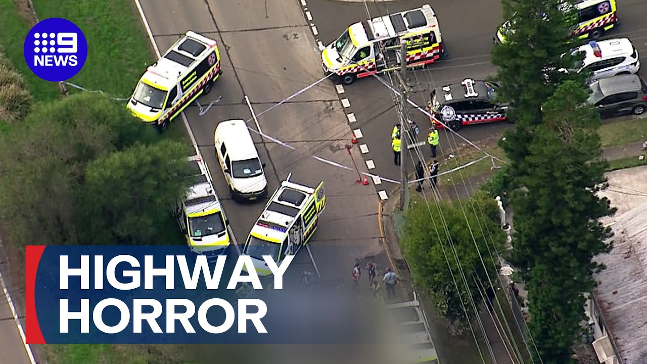 Two young children dead after being struck by car near busy Sydney highway | 9 News Australia