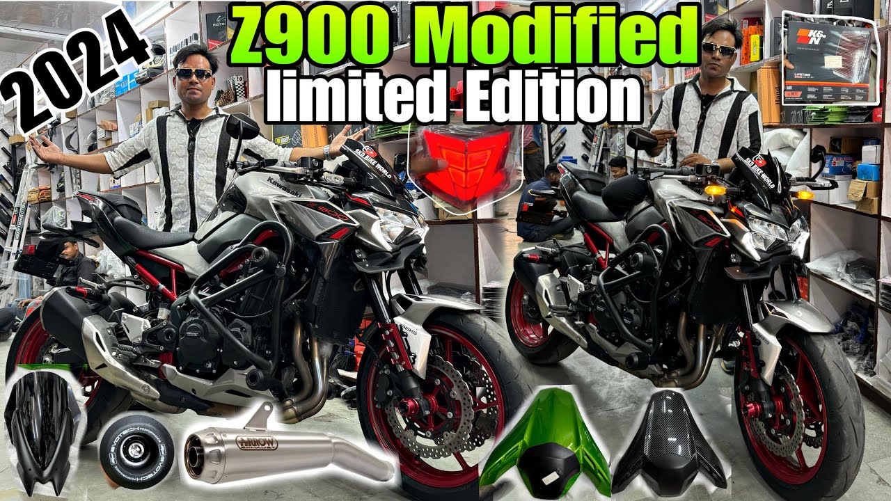 kawasaki z900 modified red colour | Z900 modified exhaust | Z900 Heavy Crash guard 🔥 #skdbikeworld