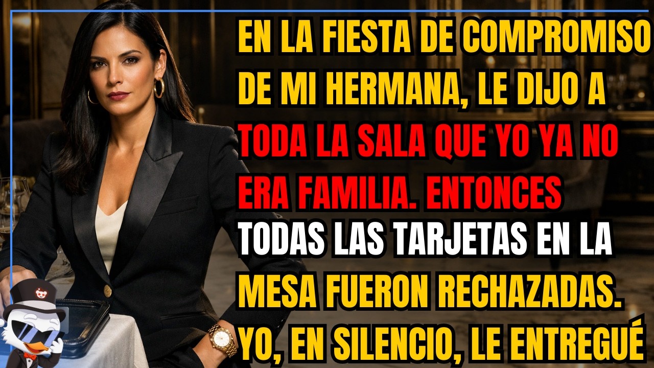 En la fiesta de compromiso de mi hermana, le dijo a toda la sala que yo ya no era familia...