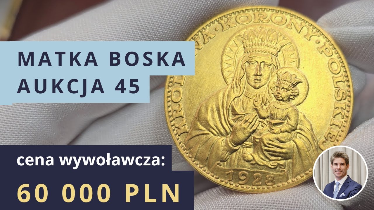 JEDYNA TAKA MONETA WYBITA W POLSCE! 5 złotych z Matką Boską z 1928 roku w złocie - Aukcja Niemczyk
