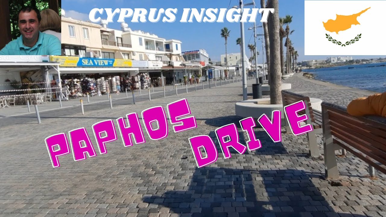 Drive through Paphos Cyprus, St Solomon Catacombs & Damon Hotel.