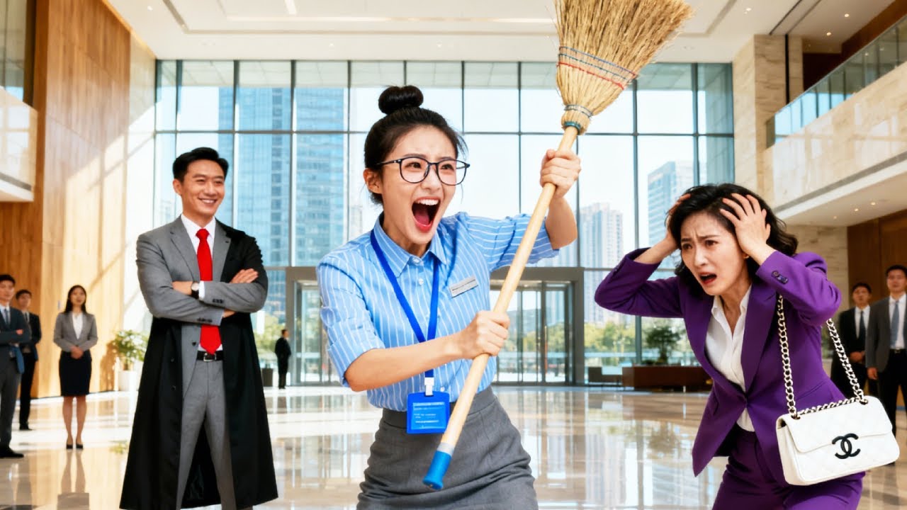 CEO Never Smiled From Birth!Till Poor Intern Scared Off Gold-Digger With Broom!Shocked!He Smiled!