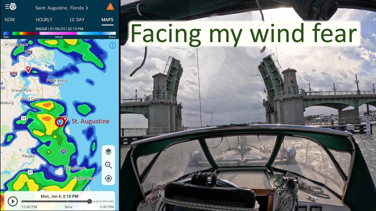 From Amelia Island, Florida to St. Augustine by sailboat on the intracoastal waterway (ICW).