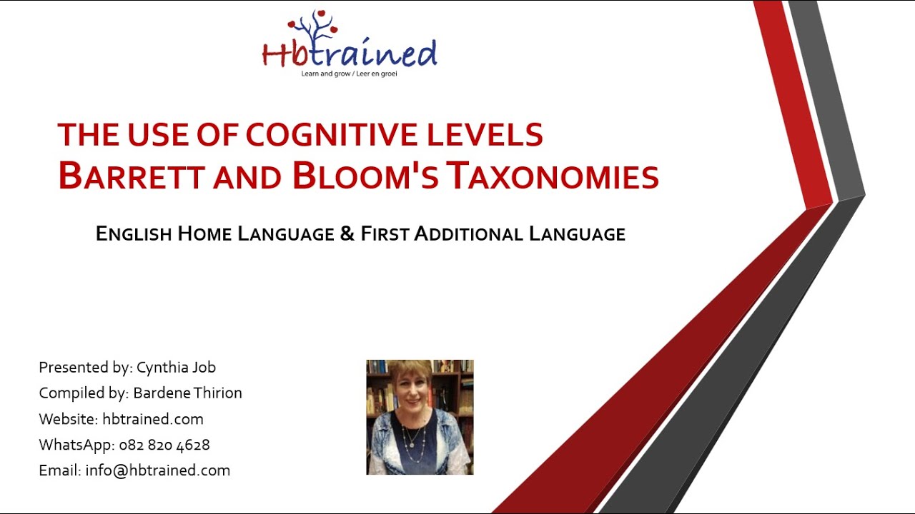 [English] Presentation regarding cognitive levels (Barrett & Bloom)