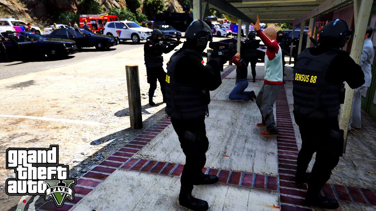 Penangkapan Ketua Teroris Dan Perampok! GTA 5 Mod Polisi Indonesia