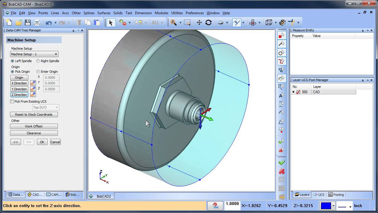 Mill Turn Setting Part Zero BobCAD CAM V28 Mill Turn Standard