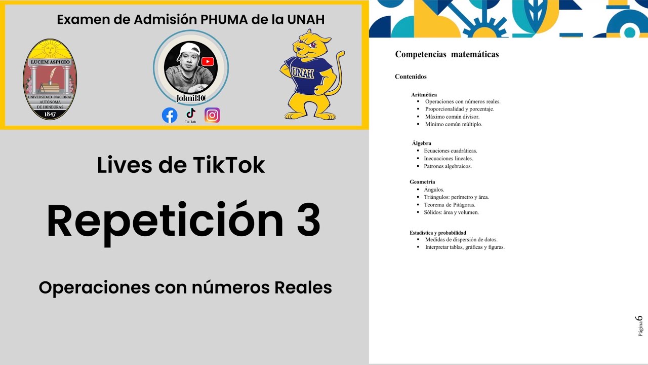 Tutorías PHUMA UNAH Matemáticas 🧮 parte 3