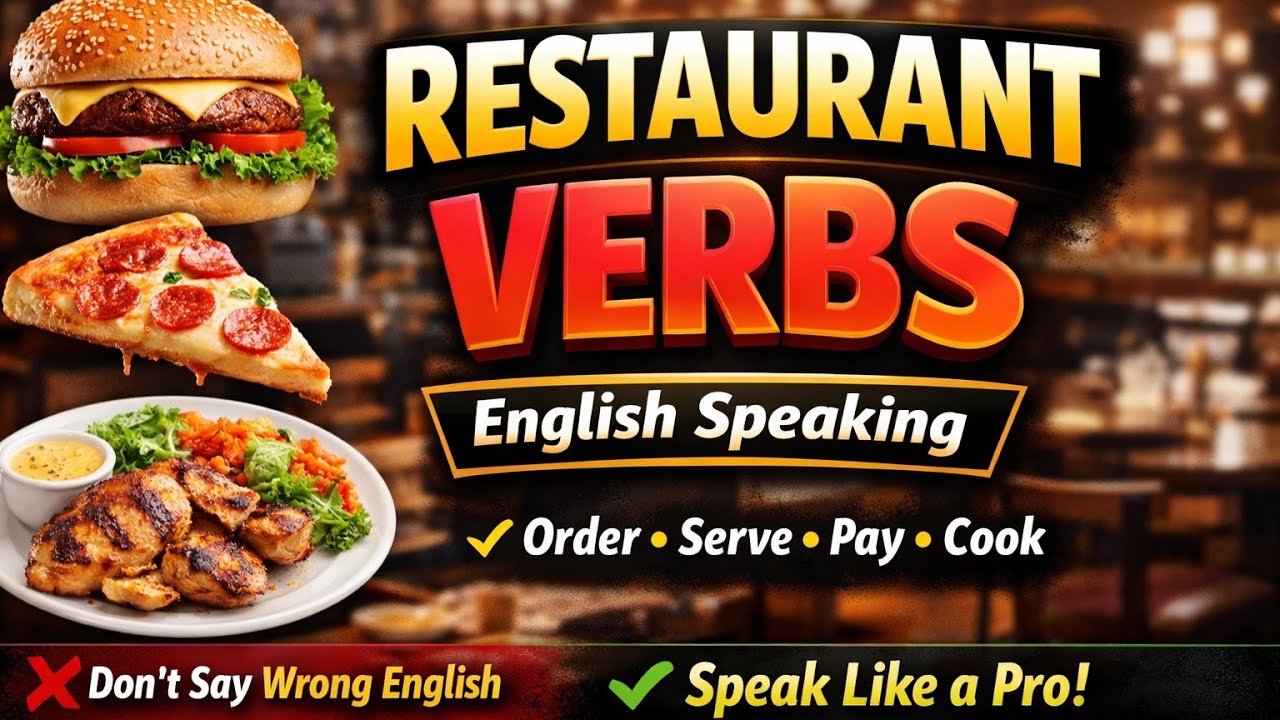 रेस्टोरेंट Restaurant Verbs | Phrasal verbs || Words  Vocabulary शब्द याद करें 
