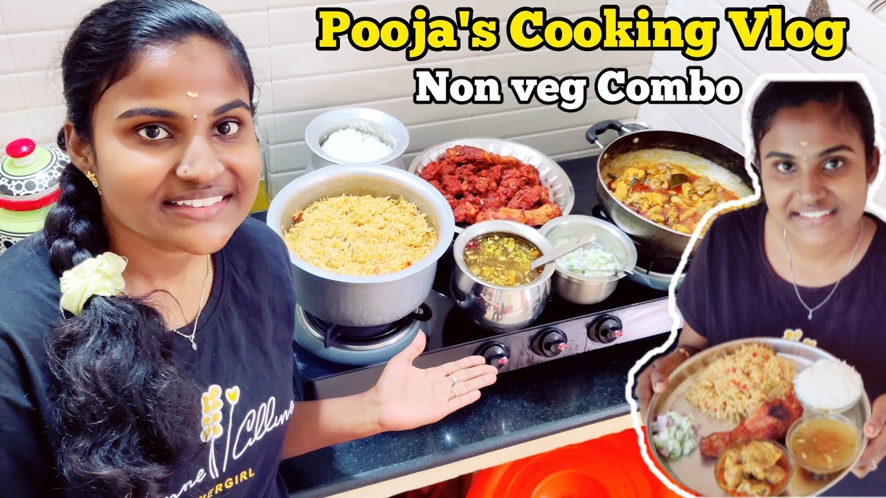 Pooja's Cooking Vlog 🔥  | Holiday Special Non veg Combo - 26|01|23  ✅😋 #poojaskitchen #vlogs