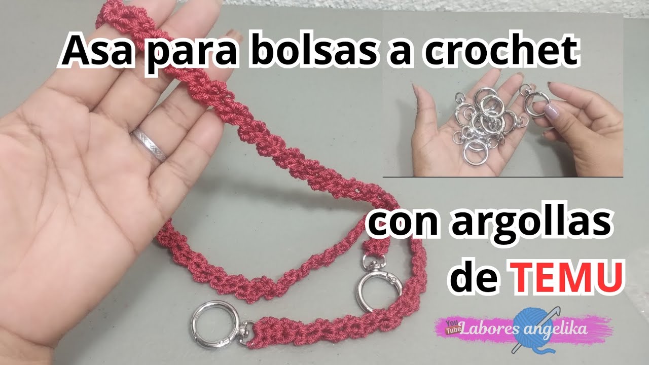 Asa para bolsas a crochet con argollas de TEMU #temu #temudeals