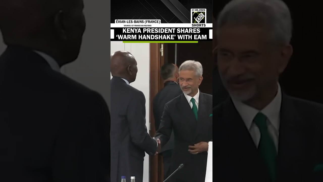 MOMENT: Kenya President shares &lsquo;warm handshake&rsquo; with EAM Jaishankar at G7 summit