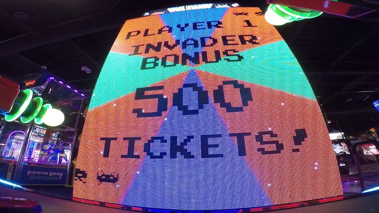 Space Invaders Arcade Game Jackpot WIN #1 At Round1 in Taunton, MA (From 7/13/17)