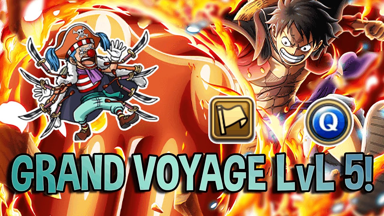 RED ROC LUFFY POWERHOUSES GRAND VOYAGE LvL 5 vs BUGGY at Orange Town! [OPTC | トレクル]