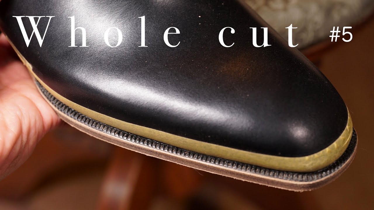 【一枚革】#5 銀付きベヴェルドウエストとコバ磨き shoes making