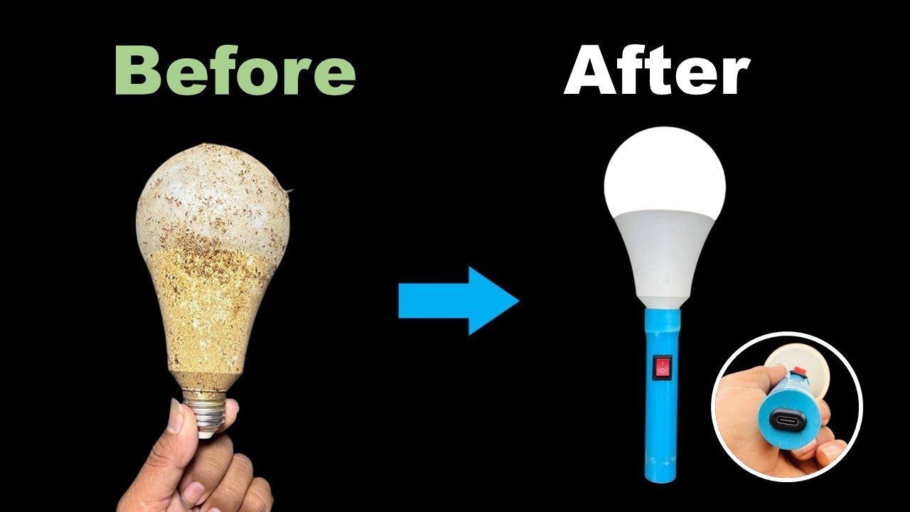 DIY Lithium Torch from Old Bulb – Type C Hack