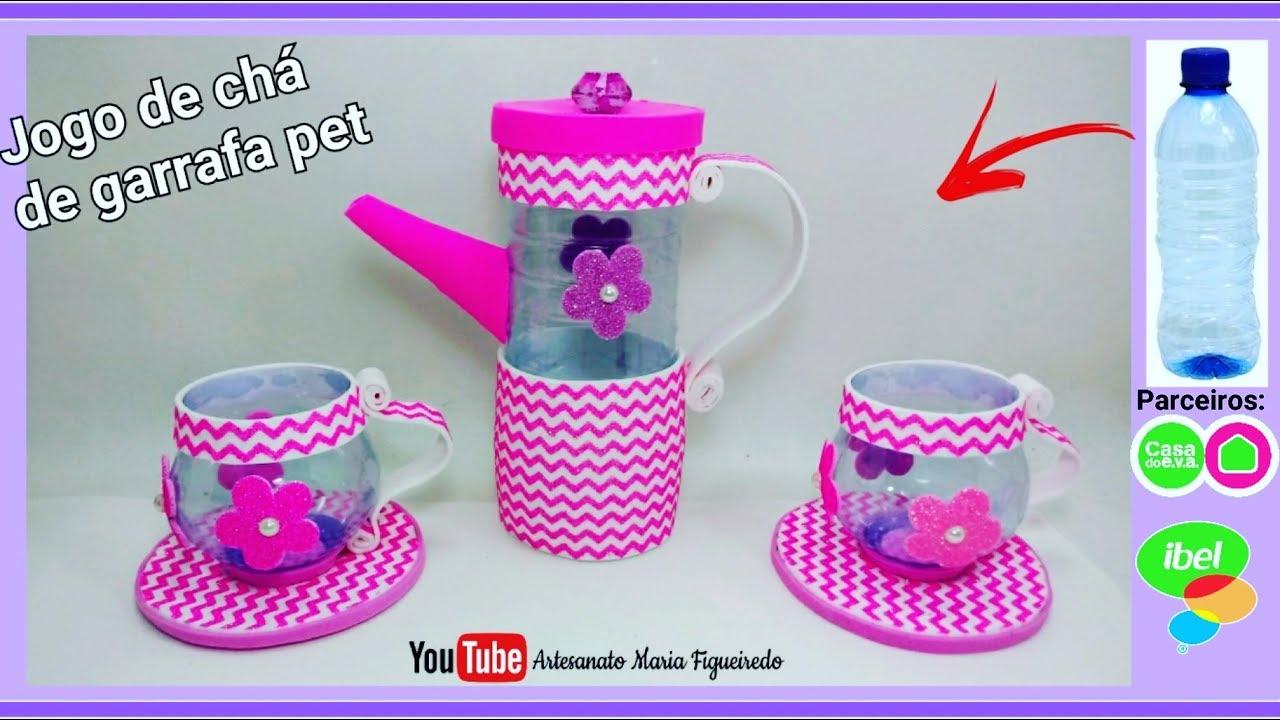 DIY | Xícara e Bule de GARRAFA PET - Jogo de chá