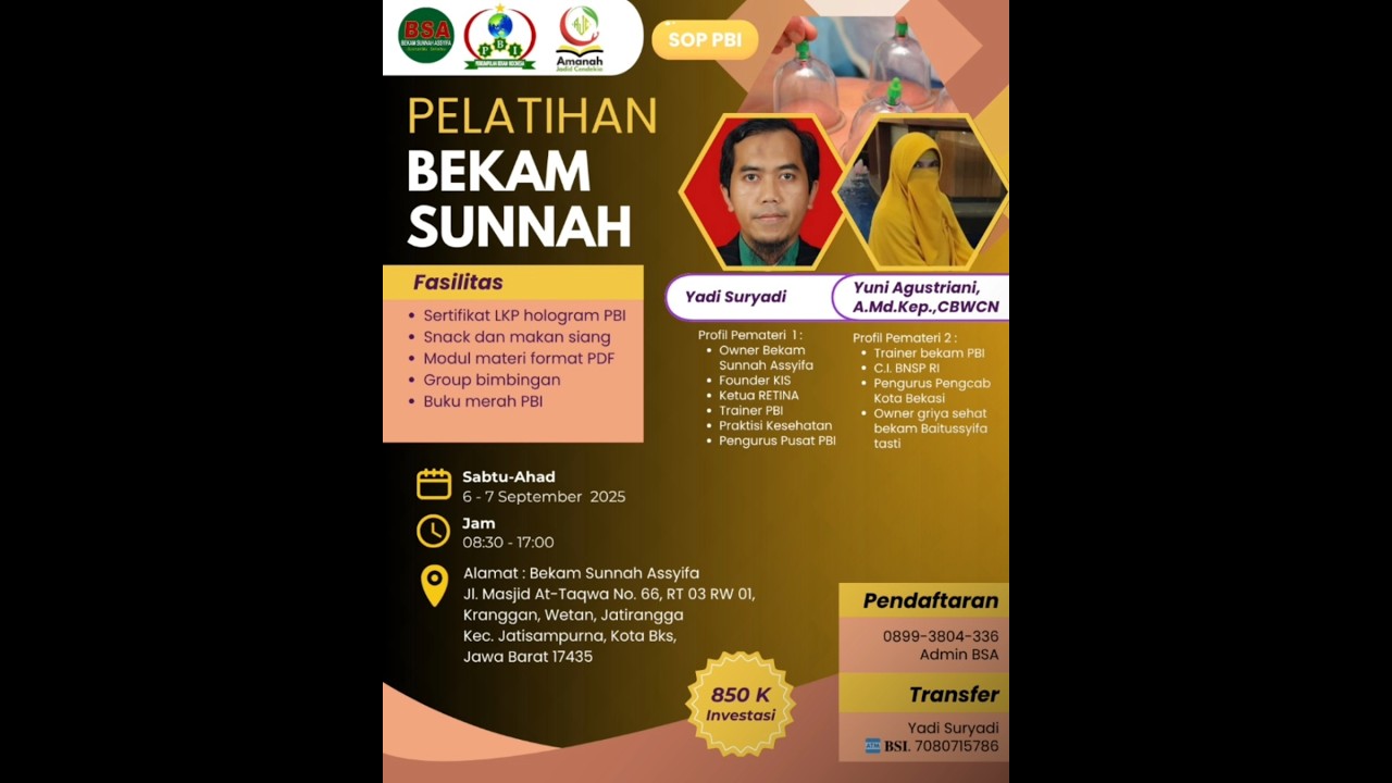 BEKAM | BELAJAR BEKAM | BEKAM SUNNAH | PELATIHAN BEKAM DI JATI SAMPURNA BEKASI | BEKAM PBI | PBI