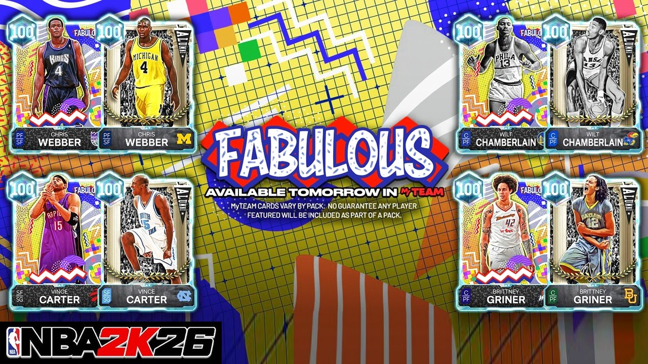 8 NEW 100 OVERALL CARDS REVEALED FOR FABULOUS PACKS TO BEGIN SEASON 5 OF NBA 2K26 MyTEAM!