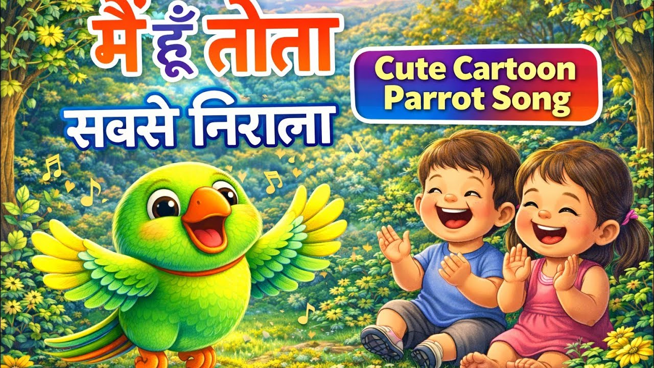 🦜 “मैं हूँ तोता सबसे निराला | बच्चों का प्यारा कार्टून गाना”