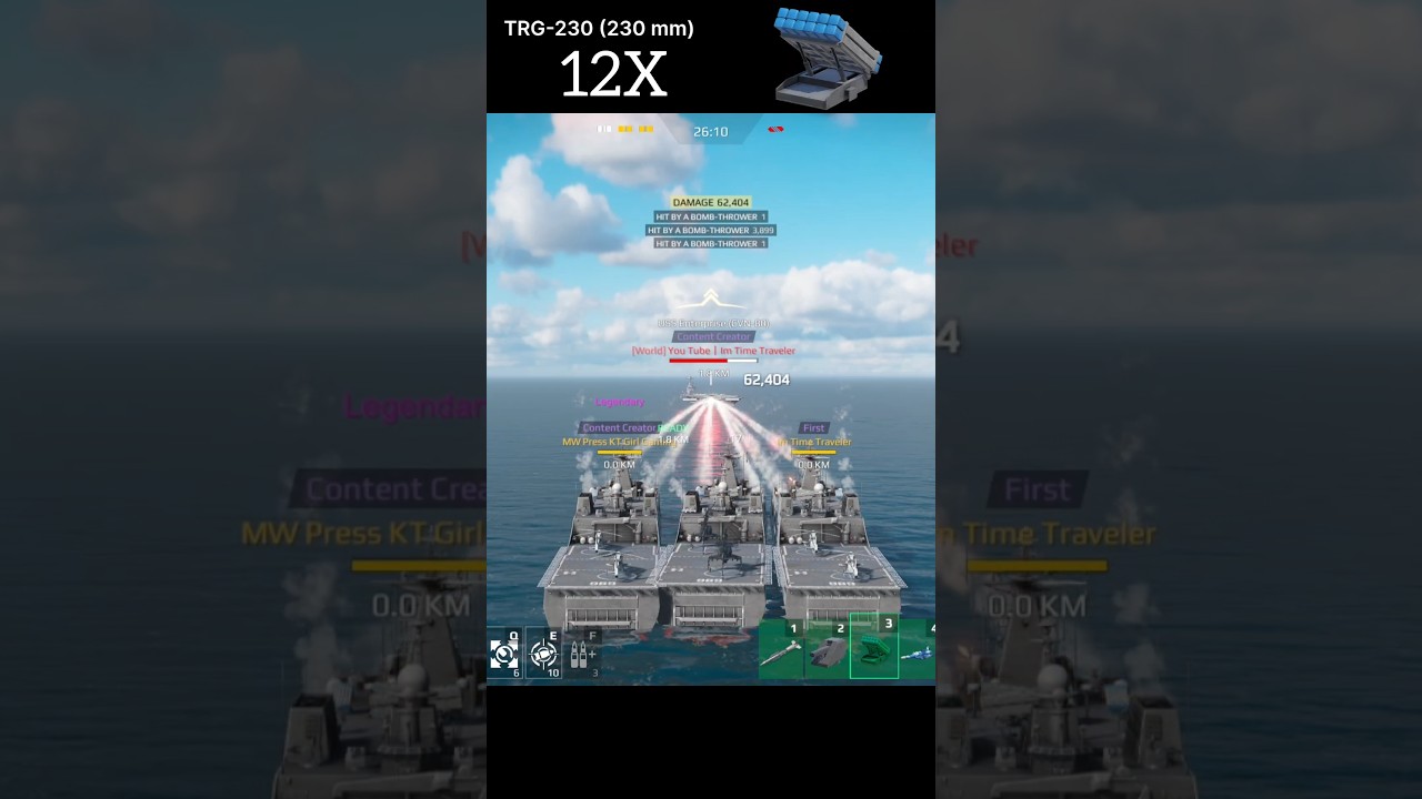 TRG-230 (230 mm) Grenade Launcher Damage with 4 CN Type 071 | Modern Warships #Shorts