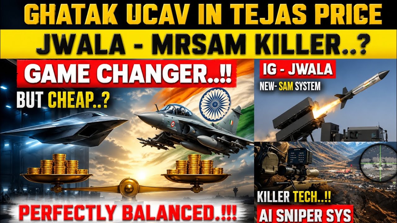 Ghatak UCAV price Shock , JWALA Missile Explained, Army's Smart Sniper Tech, SSN project Exposed.