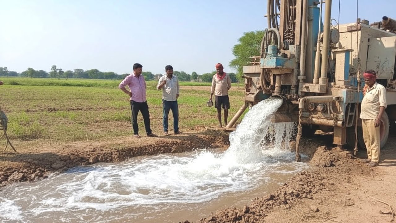 Borewell Drilling - 7 Hp Motor 200 Feet Deep boring With Coconut water checking Method | Borewells