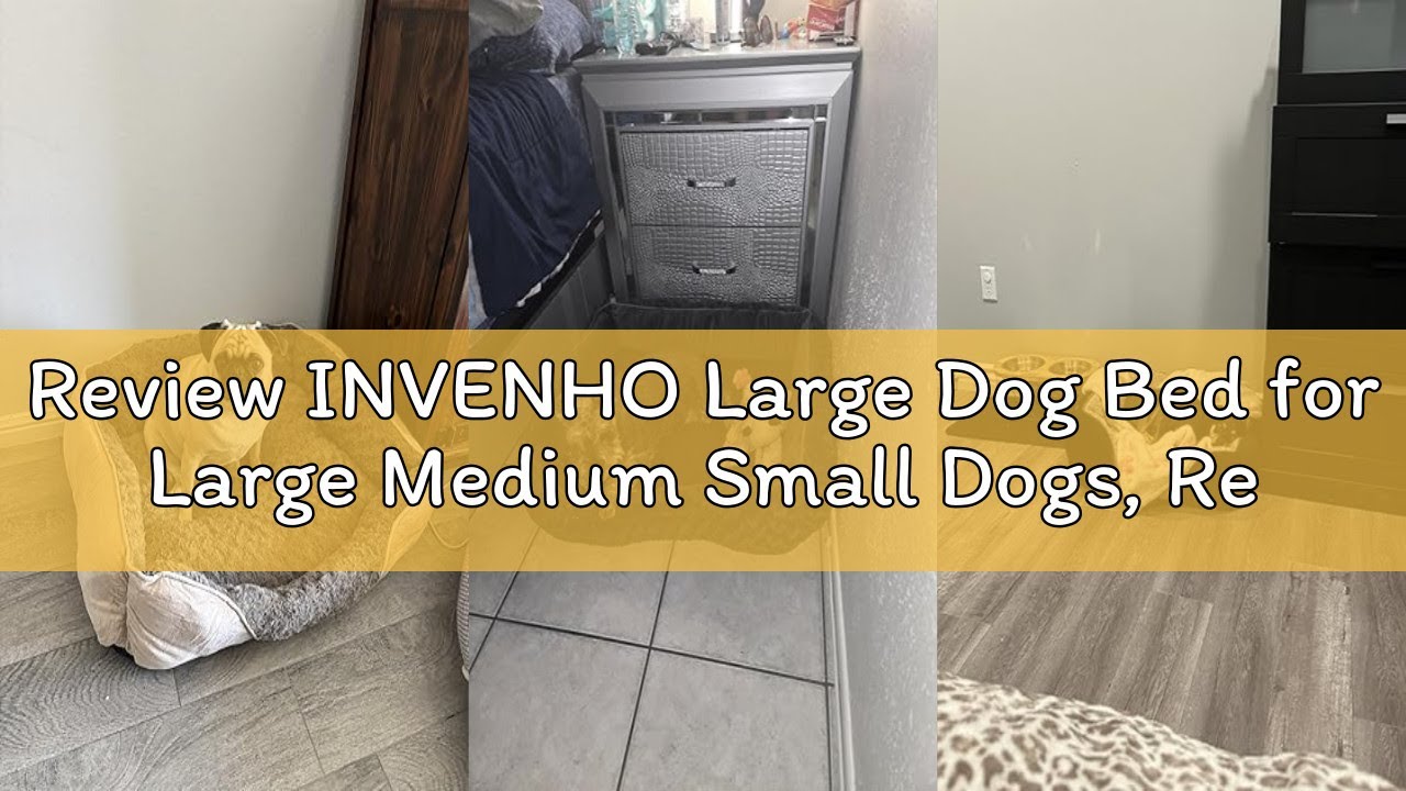 Review INVENHO Large Dog Bed for Large Medium Small Dogs, Rectangle Washable Orthopedic Dog Bed, Sof