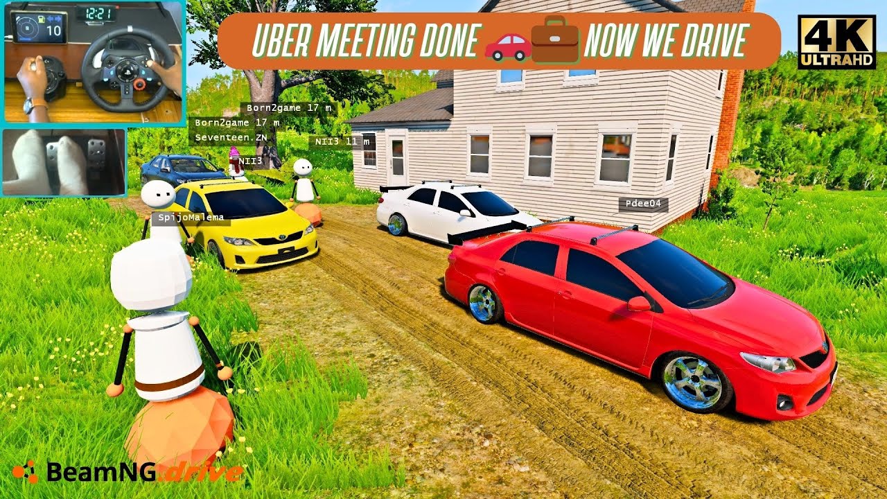 Конвой Toyota Corolla после встречи в Uber | BeamNG: реалистичное вождение с рулевым колесом Logi...