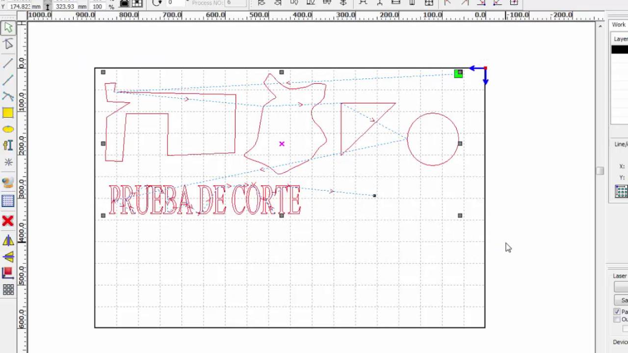 Laser cutter RdworksV8 Tutorial en español (Herramientas basicas)