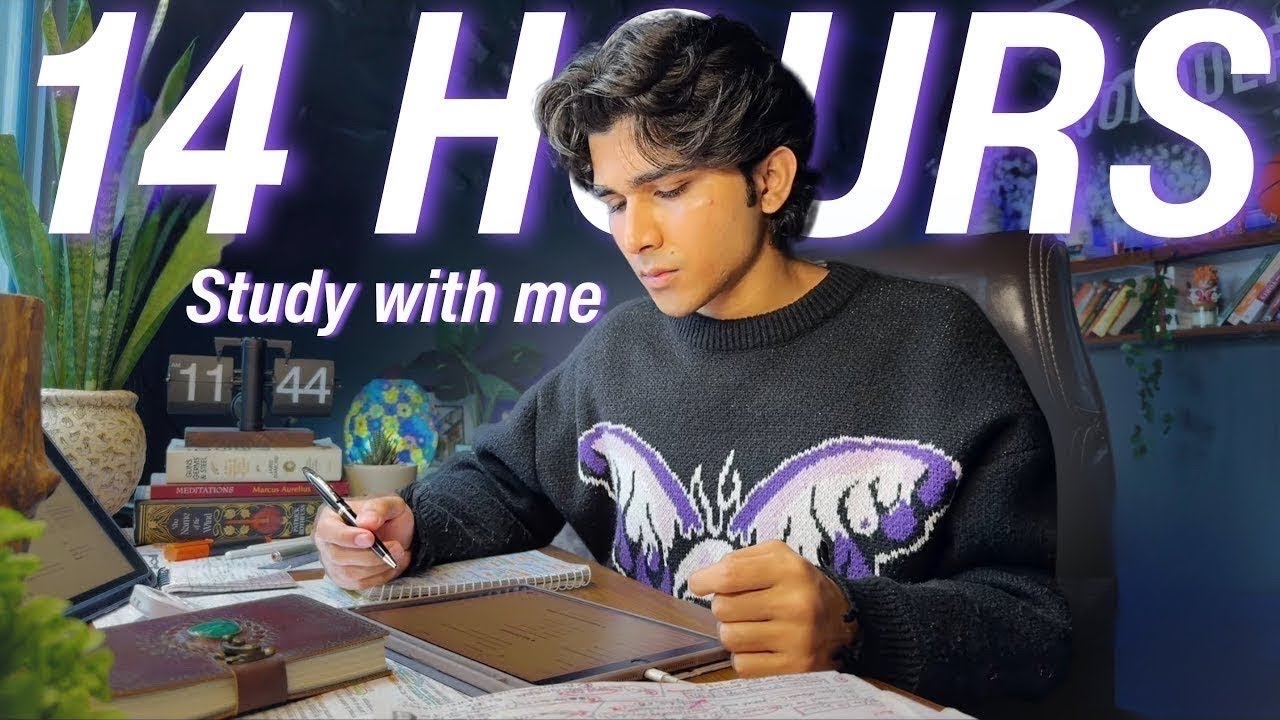 14 HOURS LIVE🛑 Study With Me📚  | Cozy Ambience🌧️ | 90/10 Pomodoro⏳| Deep Work Mode🔐