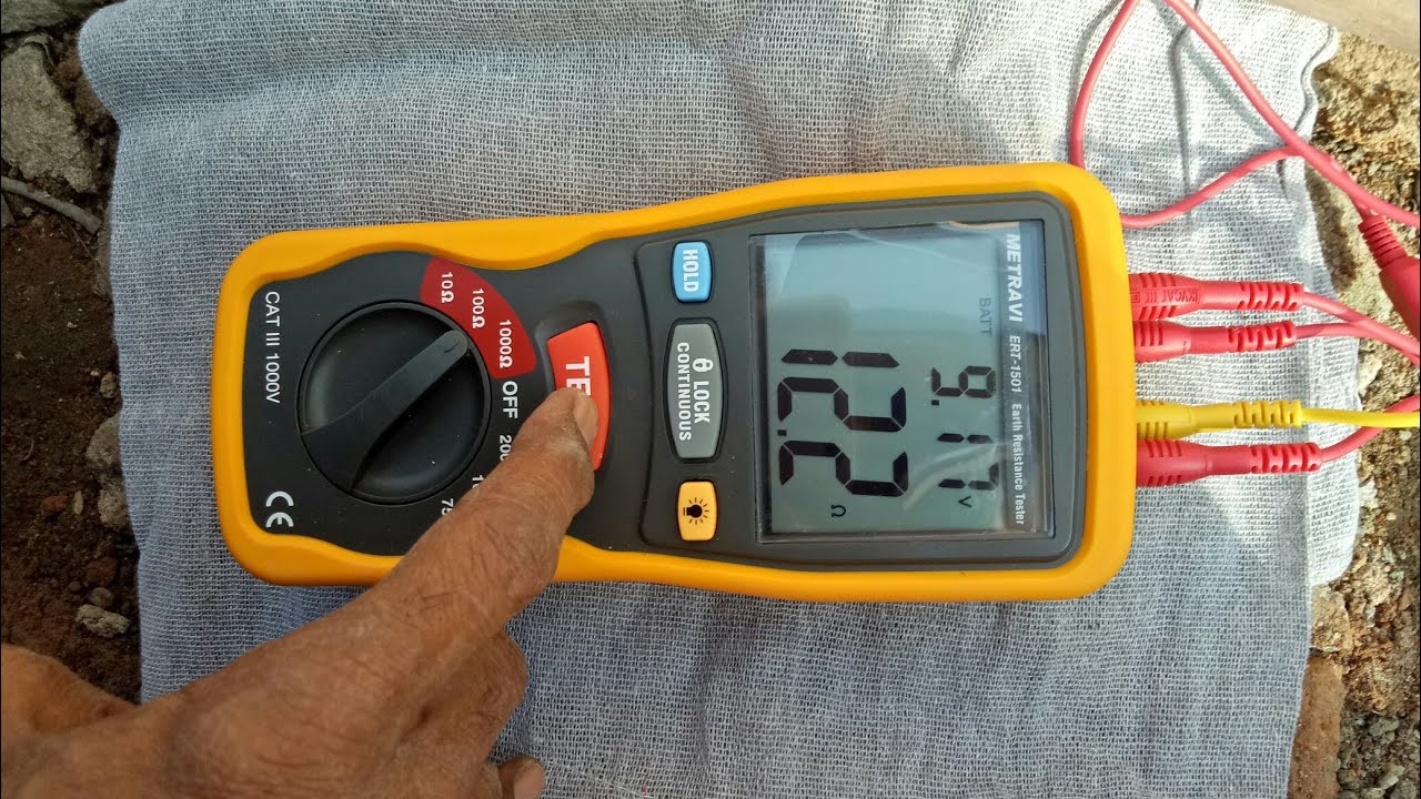 Earth pit resistance testing with Metravi ERT 1501 by FOP method.
