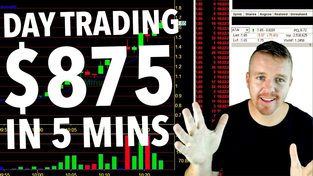 DAY TRADING HALTED STOCK! $875 PROFIT IN 5 MINS!