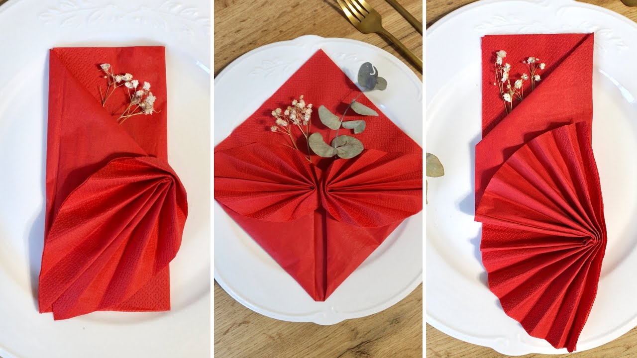 3 beautiful ways to FOLD NAPKINS