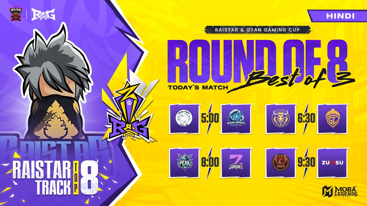 @RaiStar  &  @GyanGaming Cup | Quarter Finals | Raistar Track | Moba Legends 5v5 [HINDI]