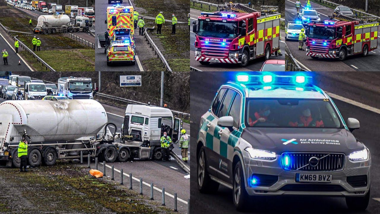 Specialist HEMS Doctor & Paramedic On Scene - Major Crash On Motorway - Advance Emergency Vehicles!