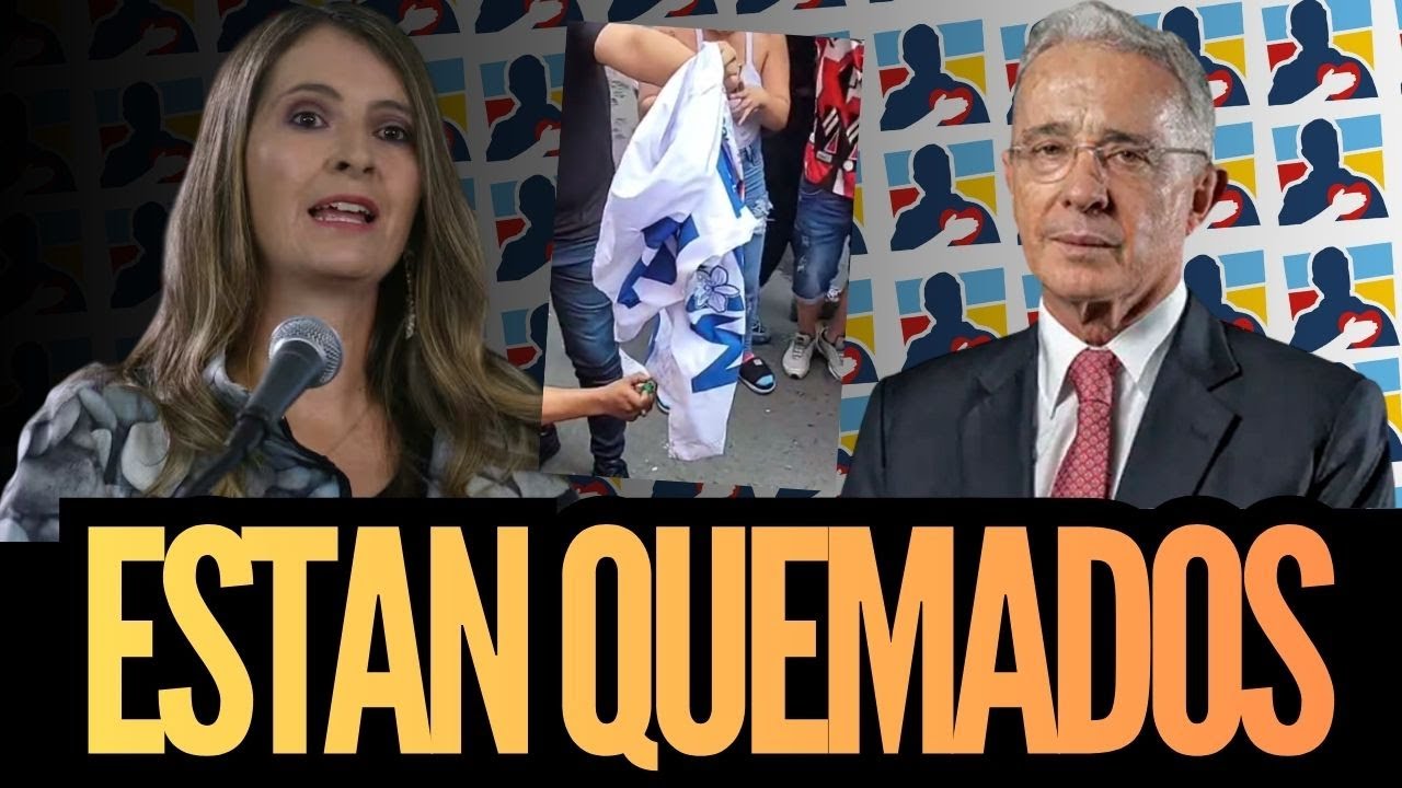 Quem4n bandera Uribista a todo el frente de Paloma y Uribe. 