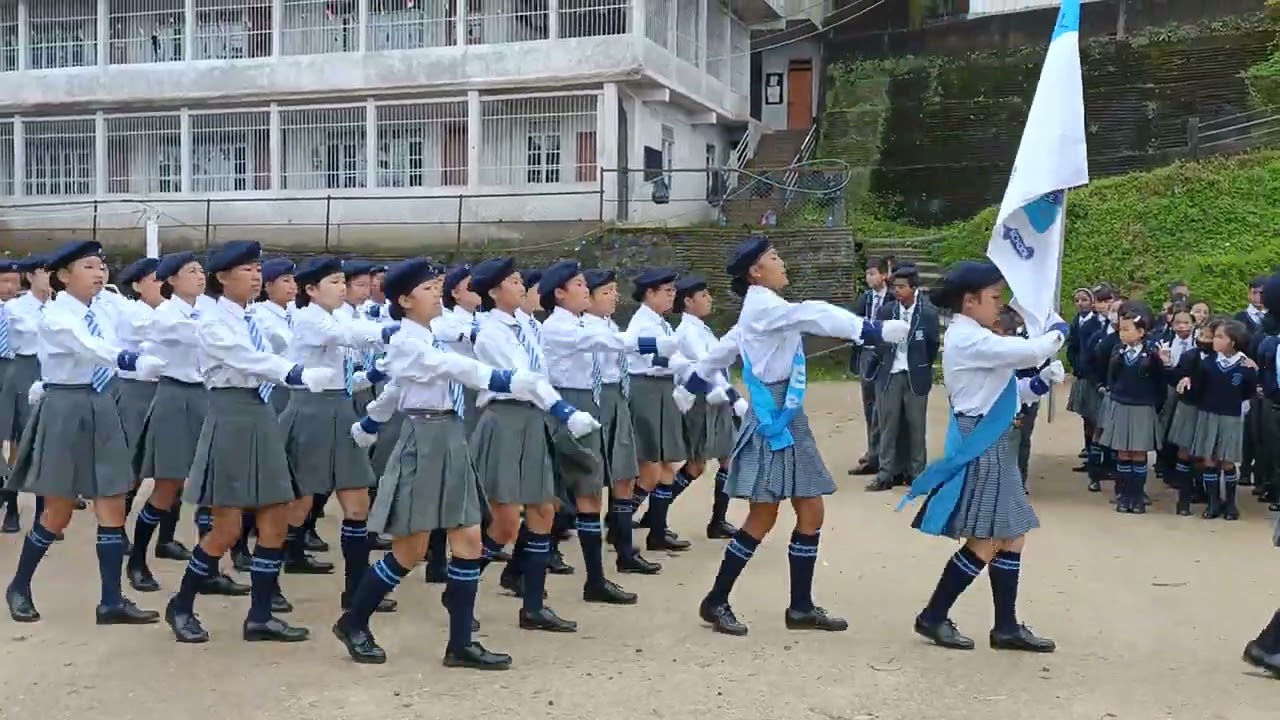 Girls' contingent's performance in school.Lewis English School,Mirik