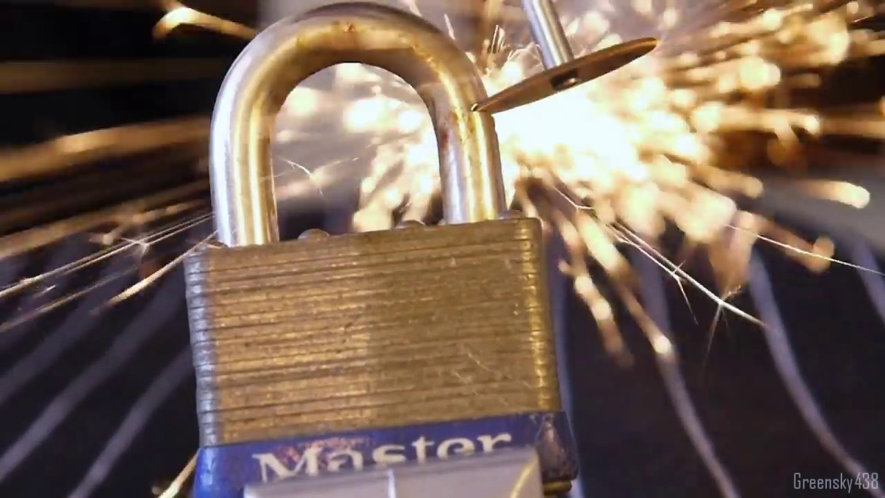 Cordless Dremel Tool vs. Master Pad Lock