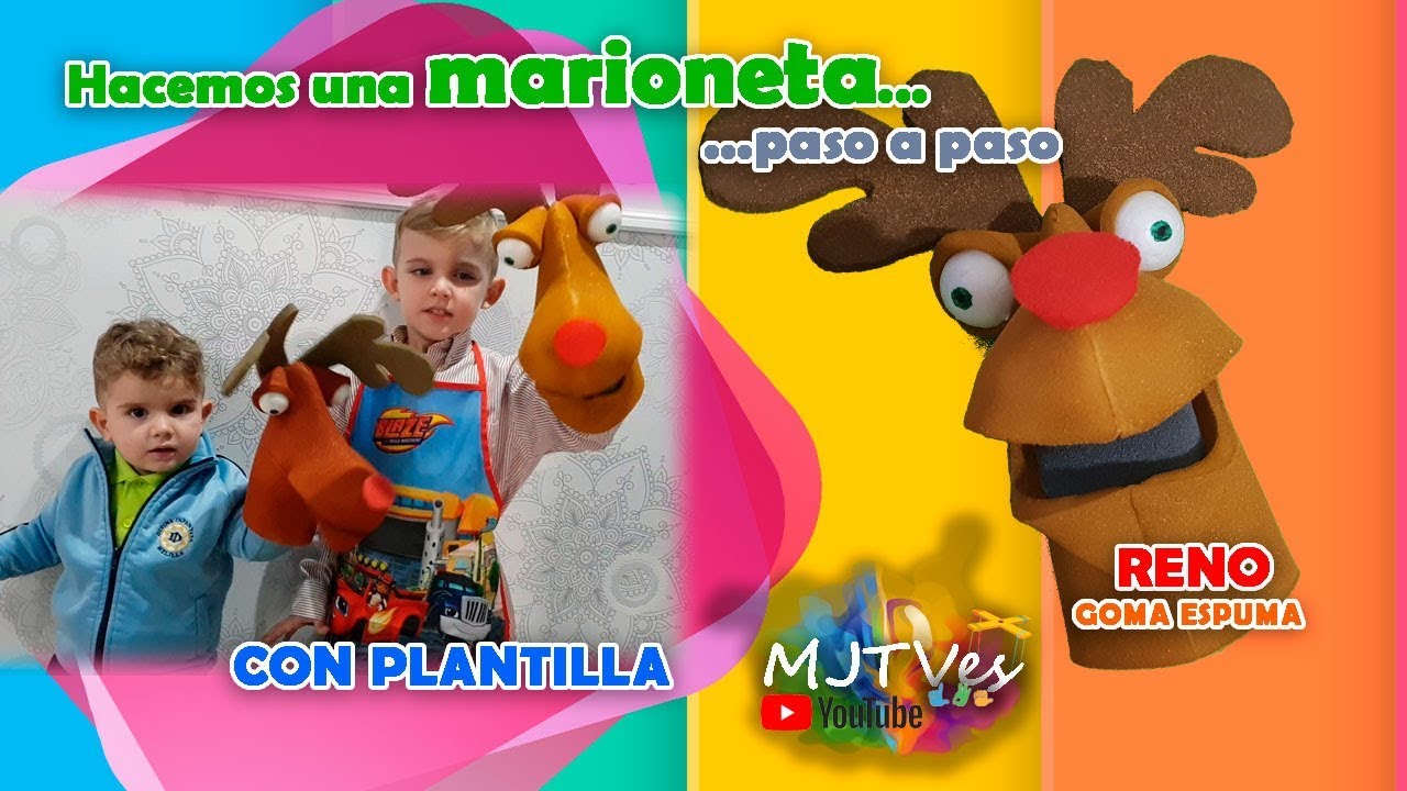 Rodolfo Reno - Cómo hacer una Marioneta PUPPETS (títeres fácil) goma espuma //PATRON//, "Reindeer"