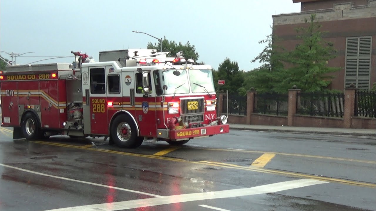 FDNY Squad 288 responding to a 10-75 All Hands Fire in the Ductwork