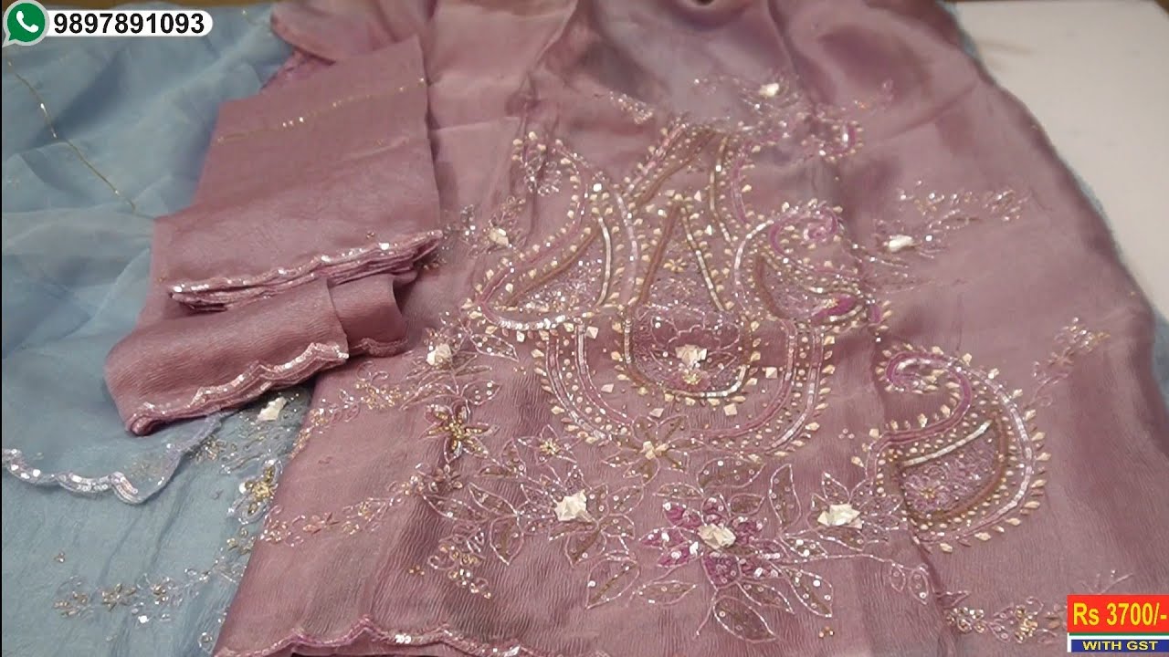 25-01-26 | Special Imported Party Wear Hand Work Silk Suits | Chikan Boring Cotton Suits