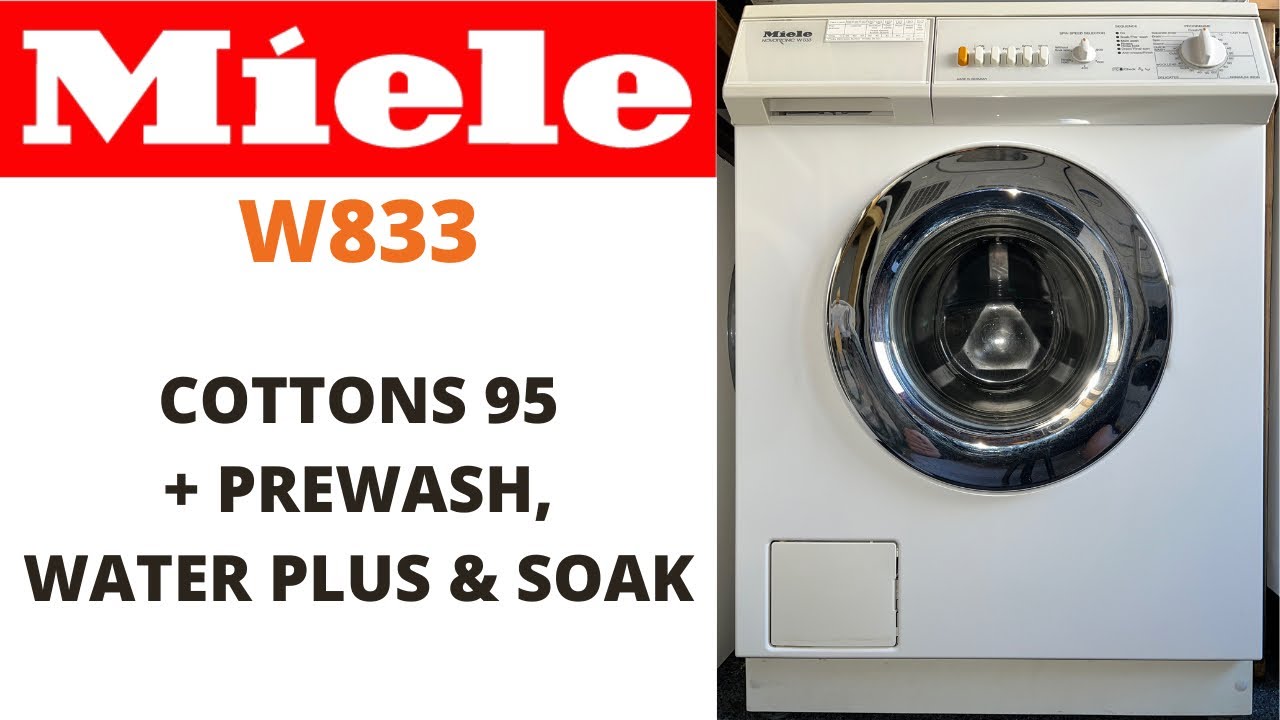 Miele Novotronic W833 Washing Machine - Cottons 95 + Prewash, Soak & Water Plus