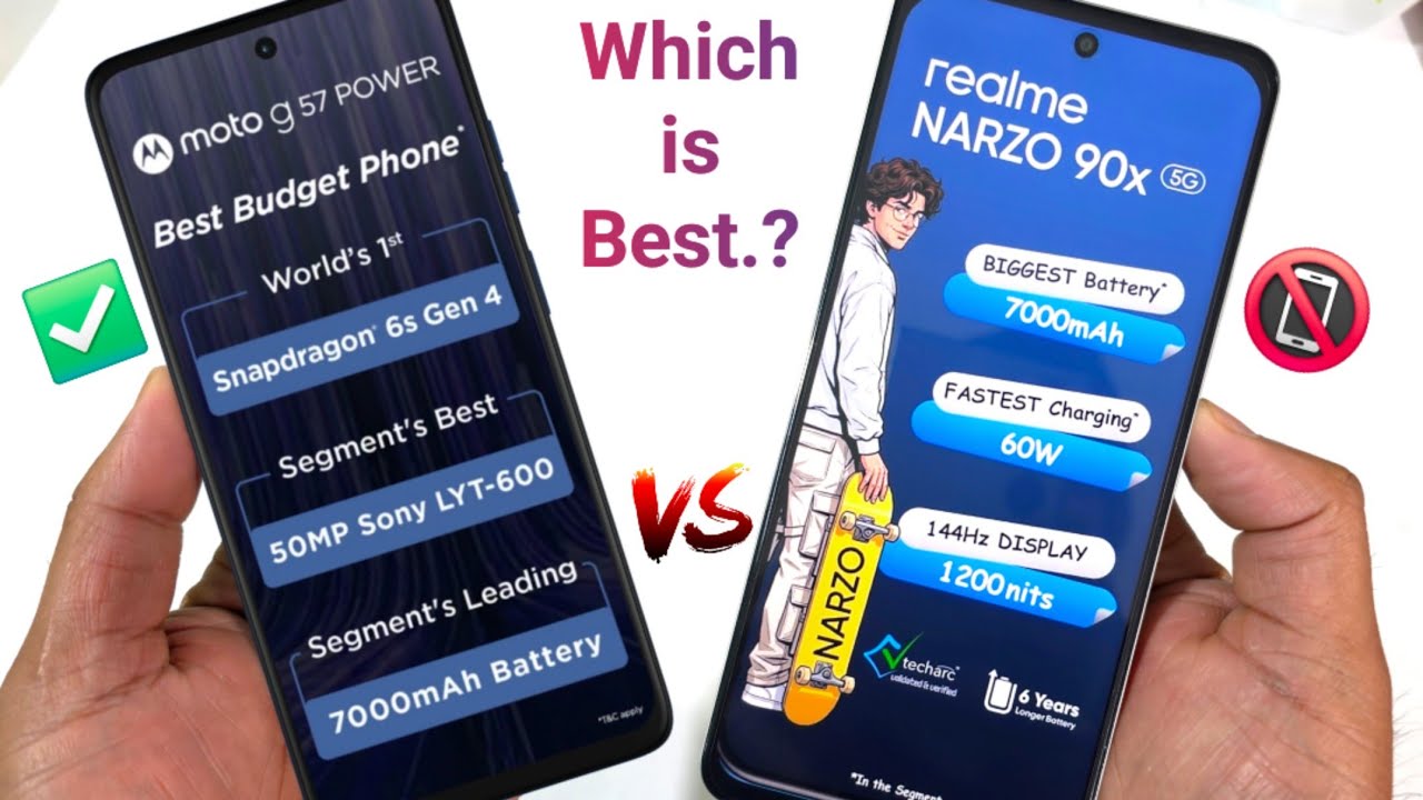 Realme Narzo 90x vs Moto G57 Power Which is Best 🔥🔥🔥#realmenarzo90x #motog57power 