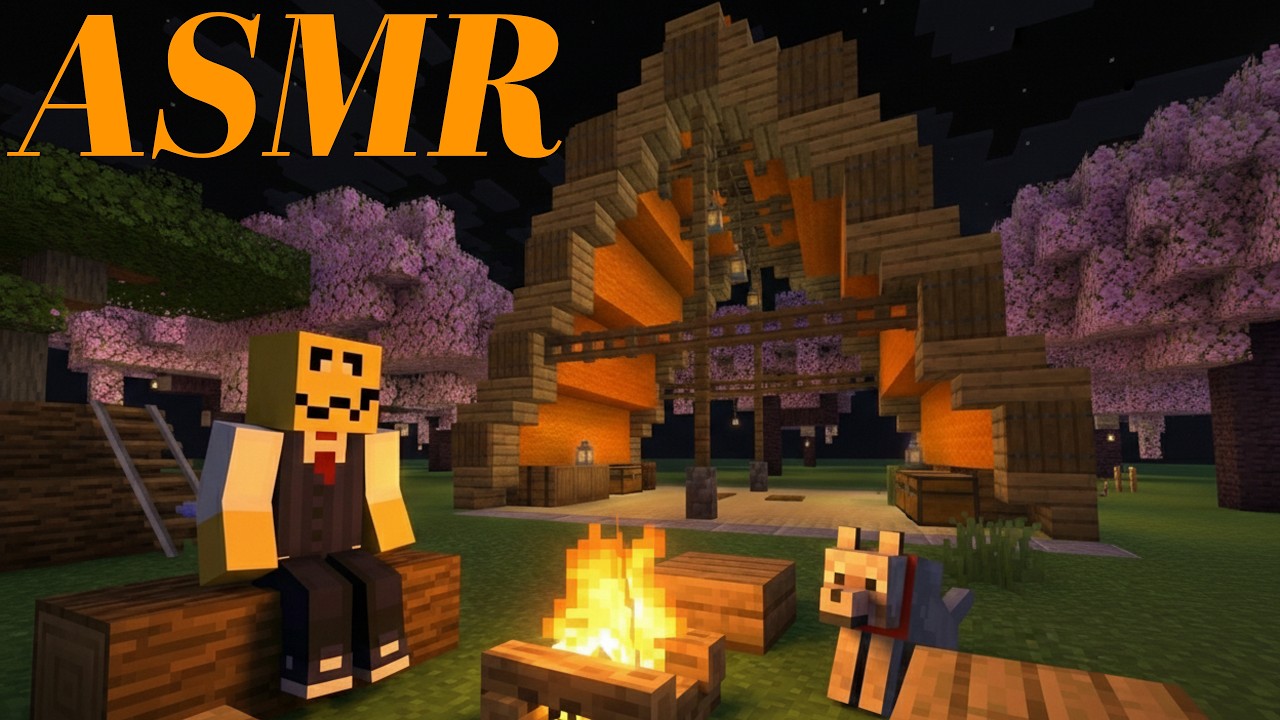 【睡眠導入/作業用/チル】マイクラ焚き火ASMR配信　ASMR Minecraft Campfire Stream【chill/sleep】