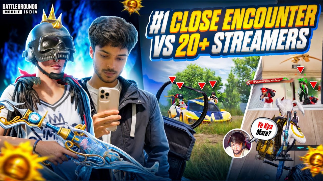 20+ Streamers Vs #1 Close Encounter 🤯| Anony Abusing 😱 @T1SCARE @anonygamingg #bgmi #pubg
