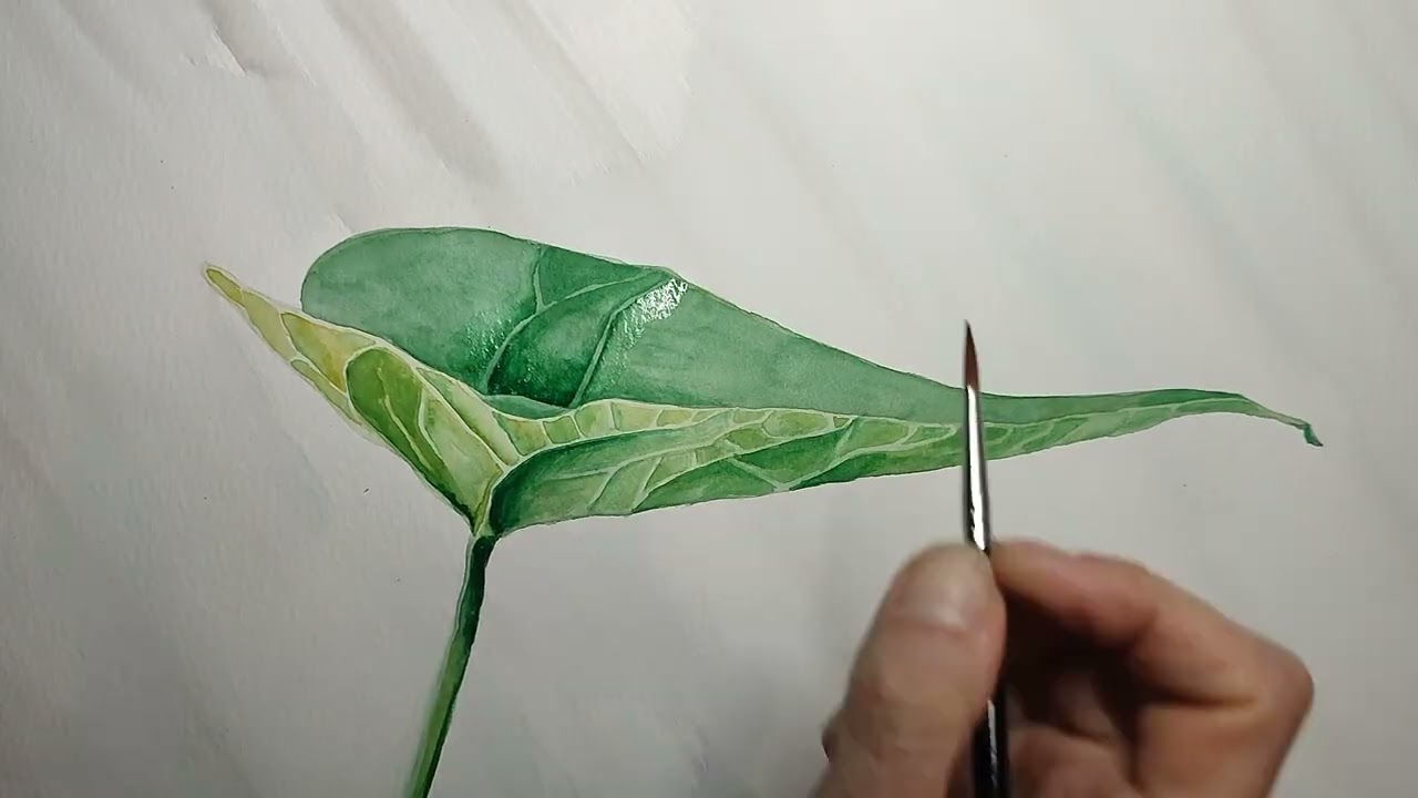 Watercolor Leaf Painting | Relaxing Minimal Art Process