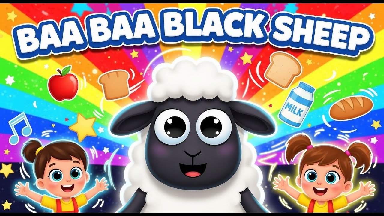 Baa Baa Black Sheep 🐑 | Kids Songs | Nursery Rhymes for Babies | Preschool Learning (Sing Along)