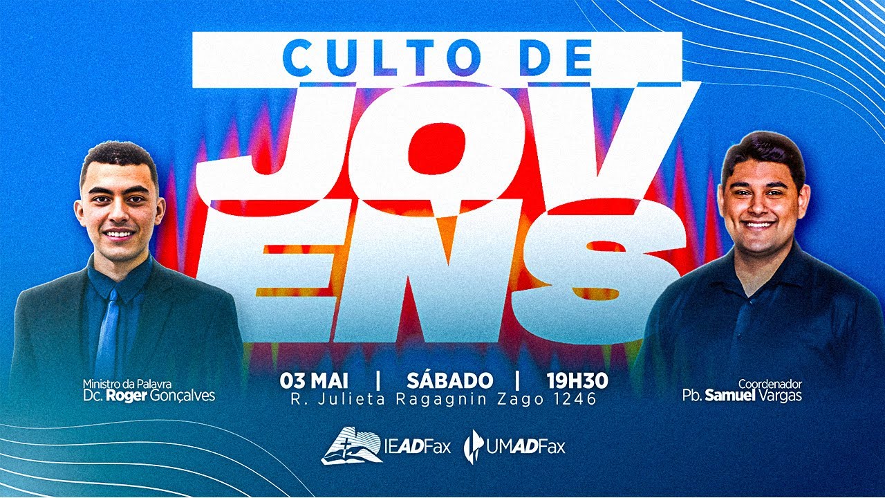 📢Culto de Jovens na IEADFAX | 03.05.25